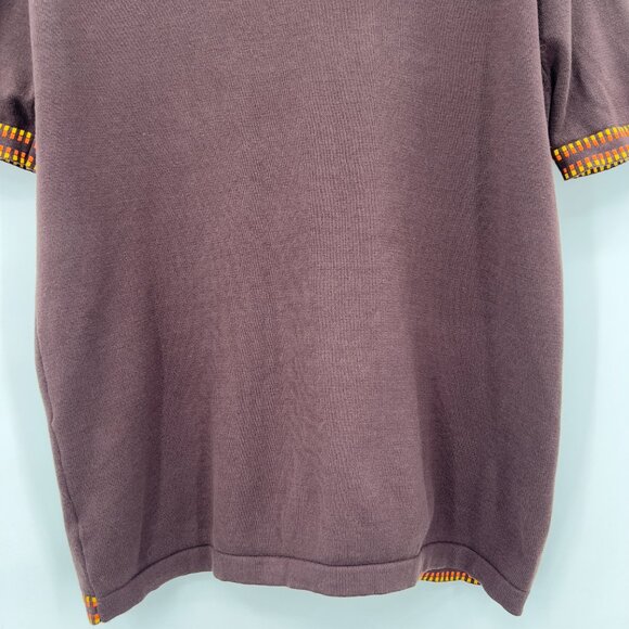 OXKNITSTORE Men’s Brown Knit Button-Up Shirt XXXL 100% Cotton - Picture 7 of 13